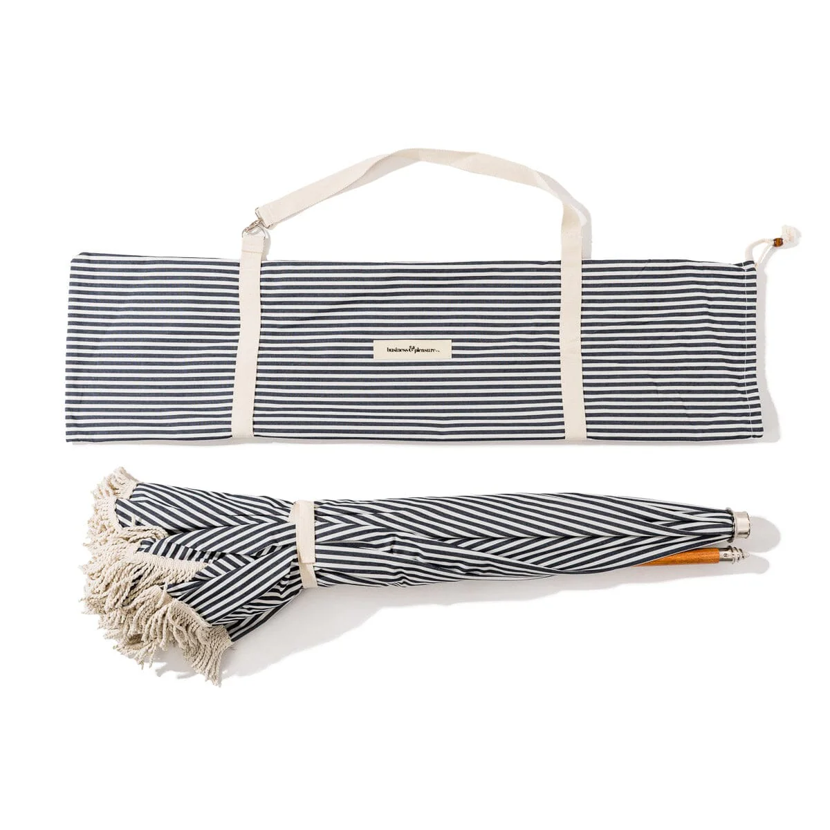 The Premium Beach Umbrella - Lauren's Navy Stripe - Image 8
