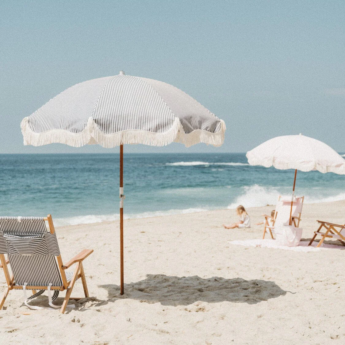 The Premium Beach Umbrella - Lauren's Navy Stripe - Image 9