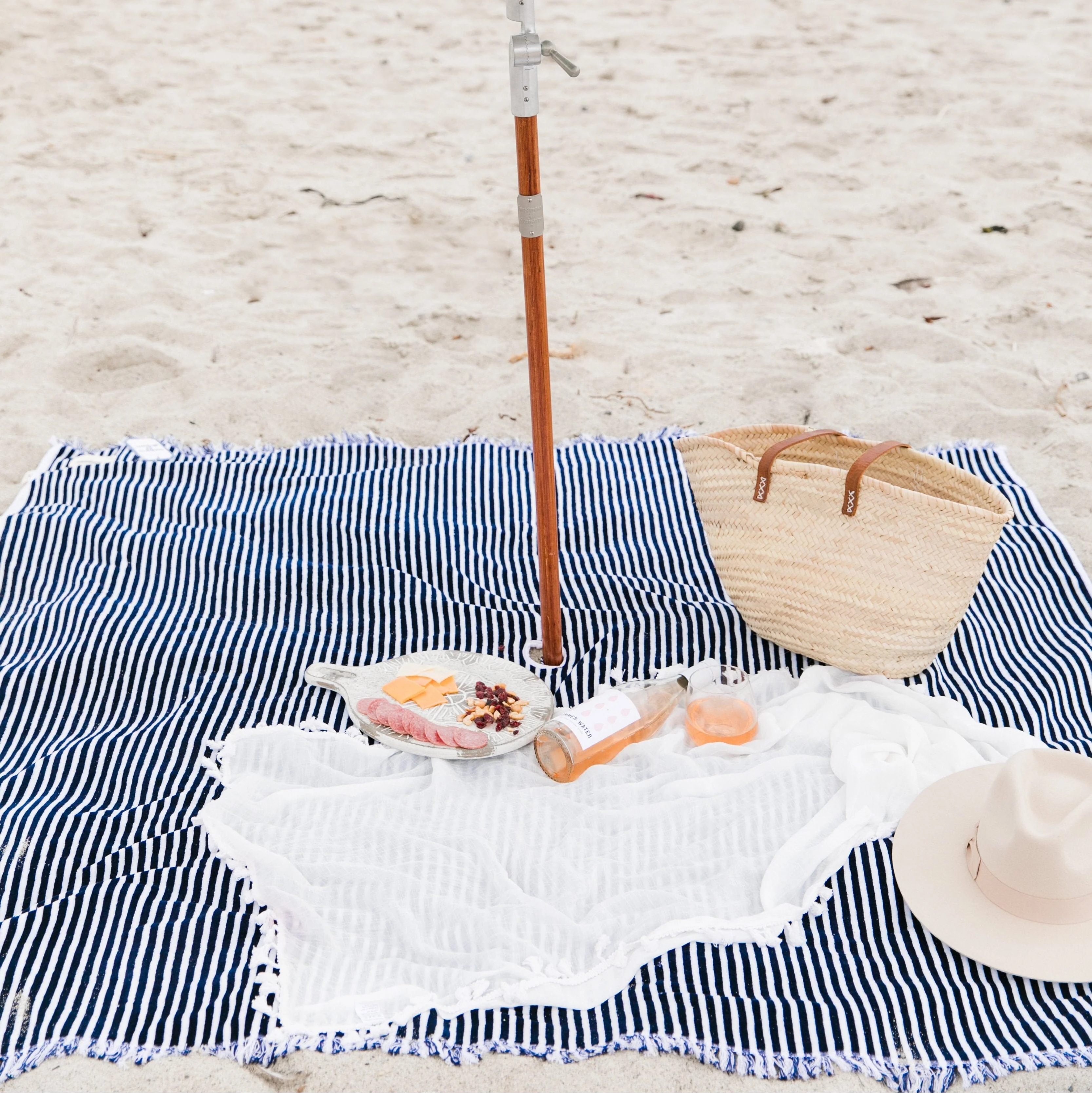 The Beach Blanket - Lauren's Navy Stripe - Image 5