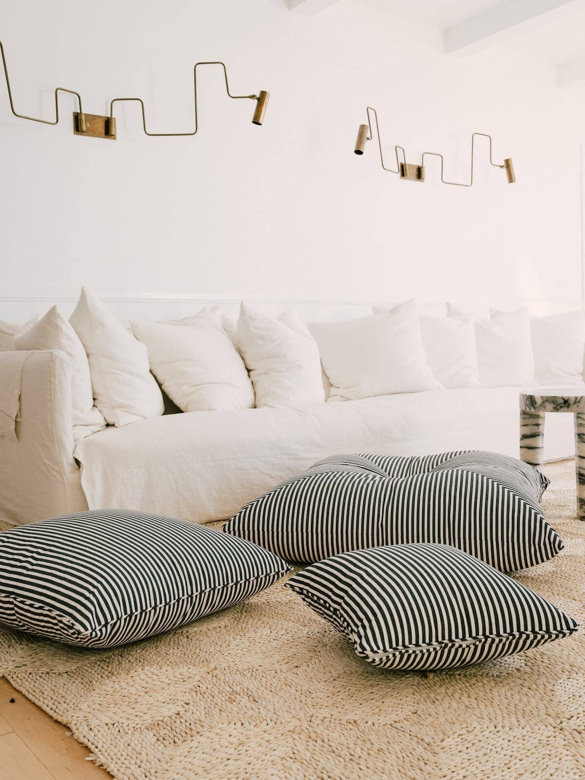 The Euro Throw Pillow - Lauren's Navy Stripe - Image 8