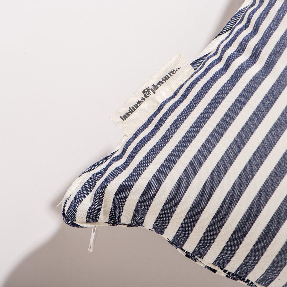 The Rectangle Throw Pillow - Lauren's Navy Stripe - Image 4