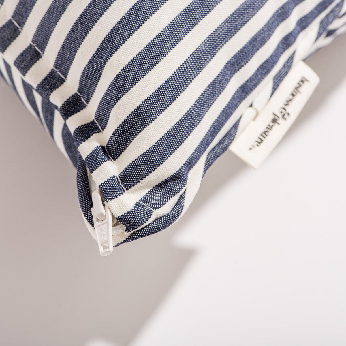 The Rectangle Throw Pillow - Lauren's Navy Stripe - Image 5