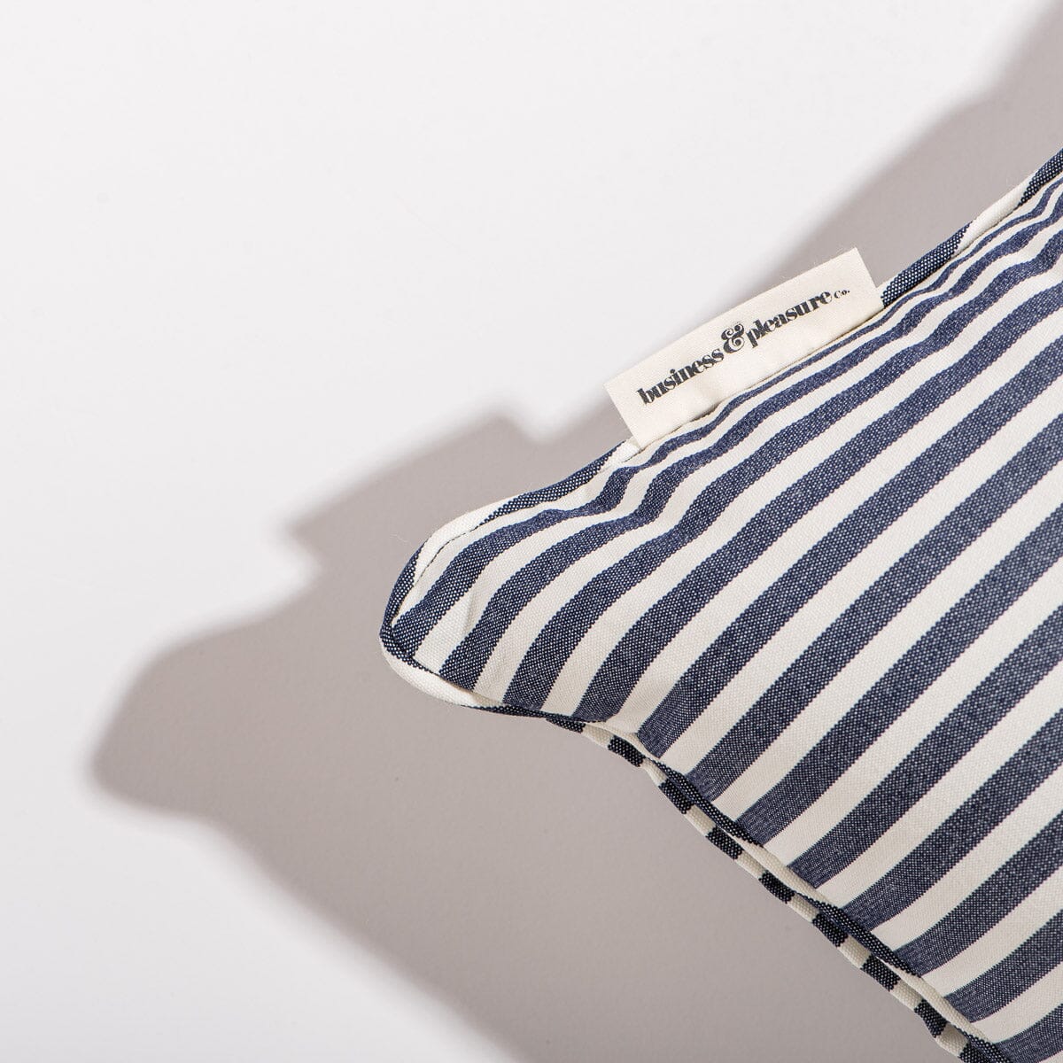 The Small Square Throw Pillow - Lauren's Navy Stripe - Image 4