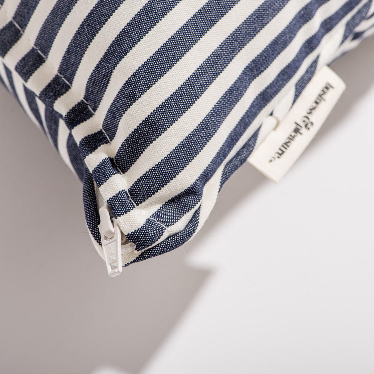 The Small Square Throw Pillow - Lauren's Navy Stripe - Image 5