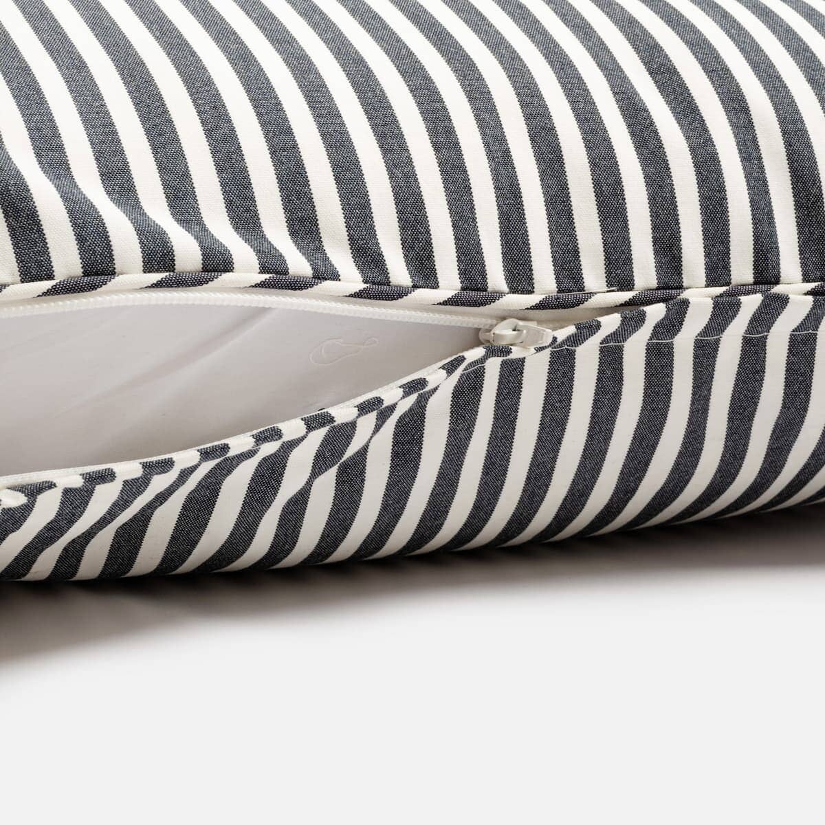 The Small Square Throw Pillow - Lauren's Navy Stripe - Image 9